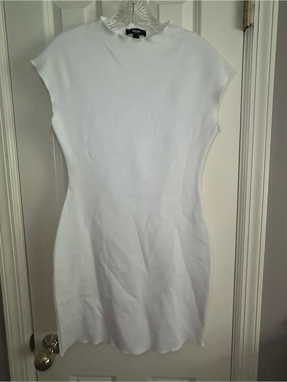 AQUA WHITE MOCK NECK MINI DRESS - NEVER WORN